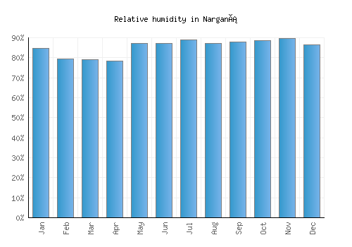 Narganá relative humidity averages