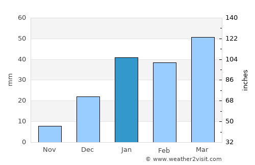 Nārowāl average rain in January