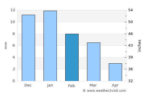 Narsinghgarh average rain in February