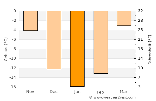 Naryn average temperature in January