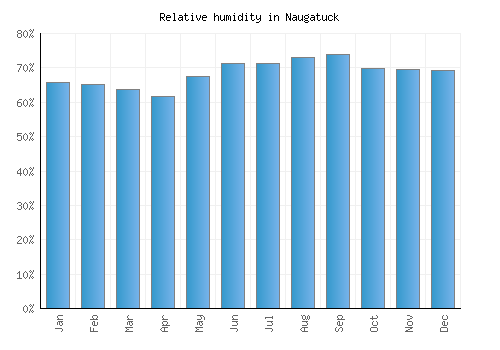 Naugatuck relative humidity averages