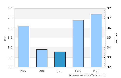 Naukot average rain in January