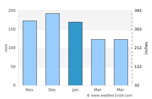 Navy Yard City average rain in January