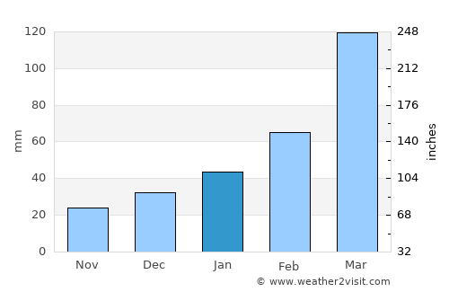 Nazaré da Mata average rain in January