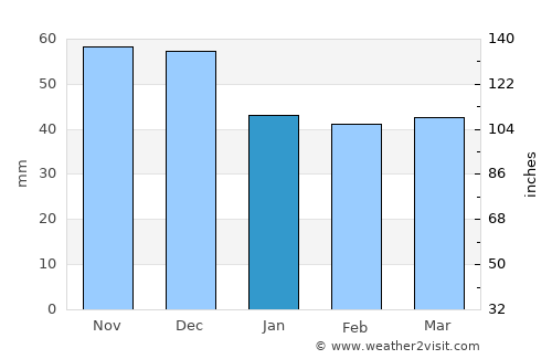 Néa Málgara average rain in January
