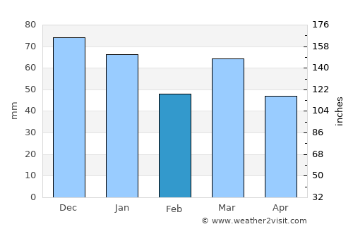 Neerijnen average rain in February