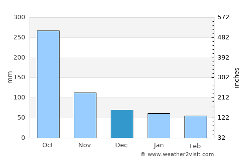 Negril average rain in December