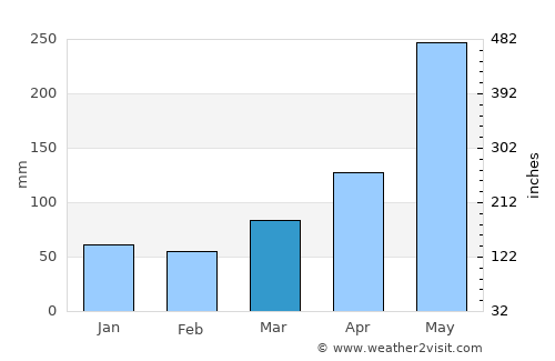 Negril average rain in March