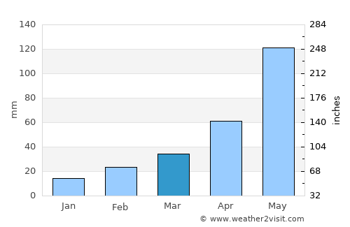 Neiba average rain in March
