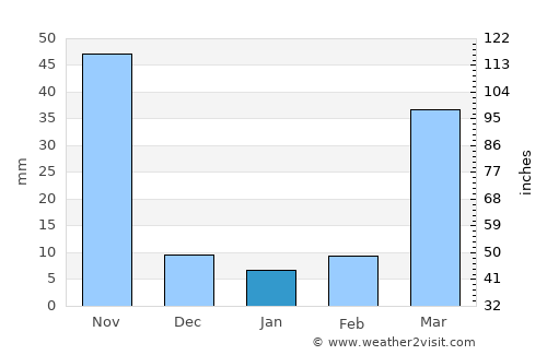 Nejo average rain in January