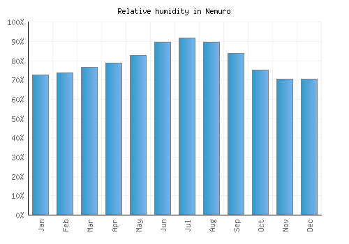 Nemuro relative humidity averages