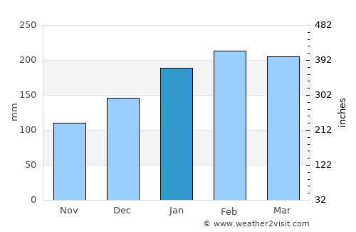 Nerang average rain in January