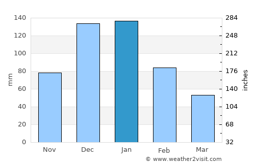 Ness Ziona average rain in January