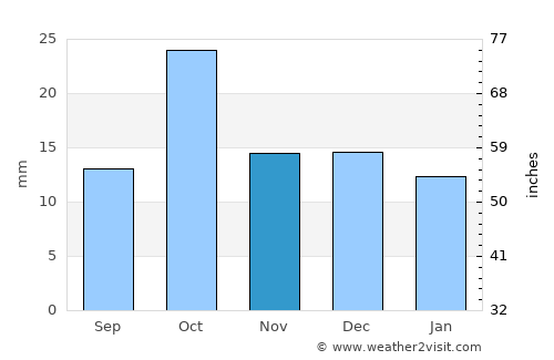 Neuquén average rain in November