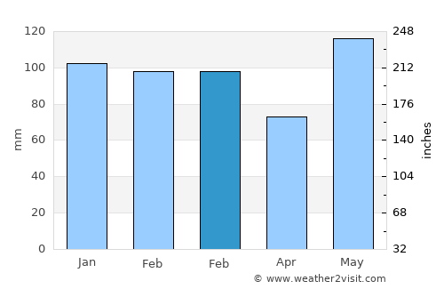 Neuse Forest average rain in February