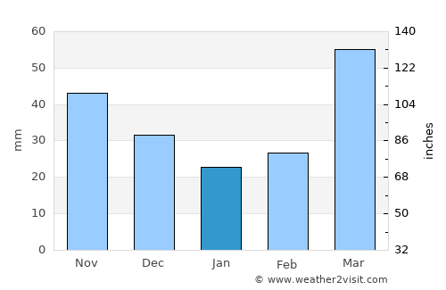Nevada average rain in January