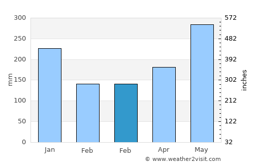 New Amsterdam average rain in February