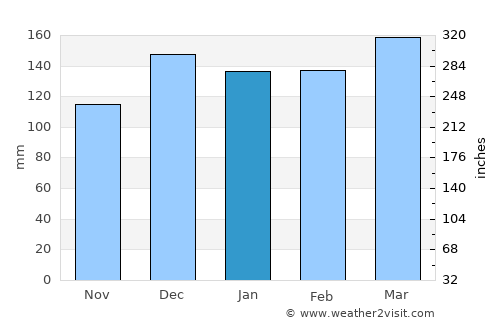 New Augusta average rain in January