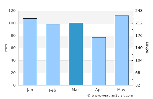 New Bern average rain in March