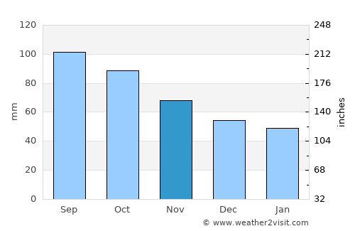 New Braunfels average rain in November