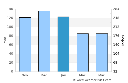 Newcastle West average rain in January