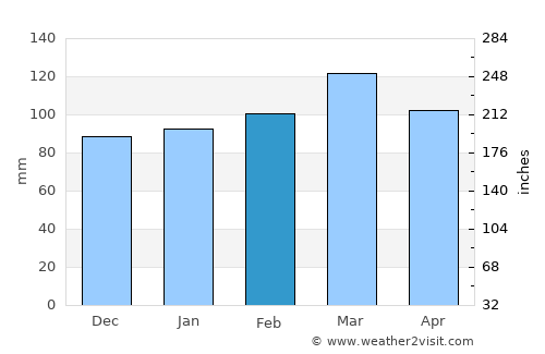 Newland average rain in February