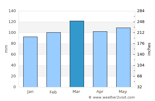 Newland average rain in March