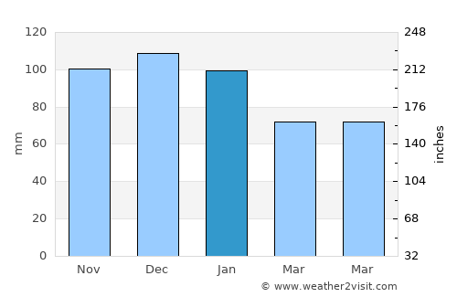Newmarket on Fergus average rain in January