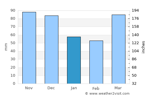 Newport average rain in January
