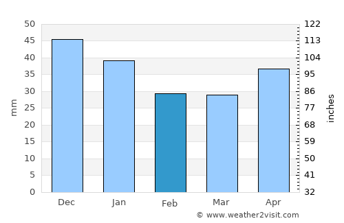 Neya average rain in February