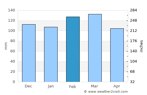 Niceville average rain in February