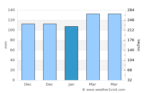 Niceville average rain in January