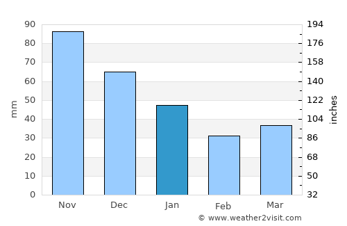 Nida average rain in January