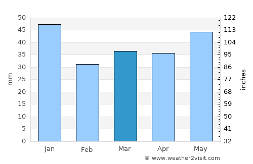 Nida average rain in March