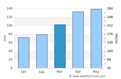 Niimi average rain in March