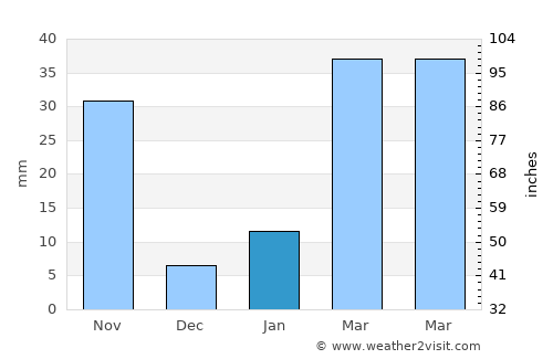 Nīlgiri average rain in January