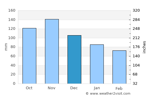 Nin average rain in December