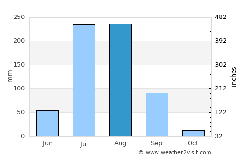 Niwai average rain in August