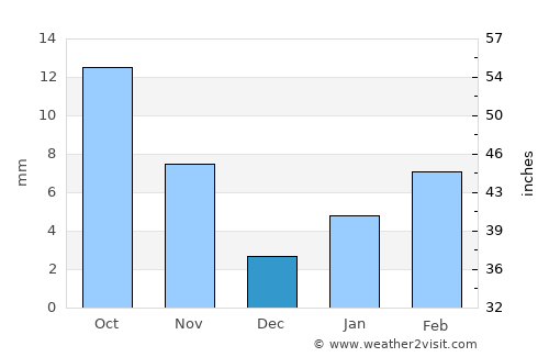 Niwai average rain in December