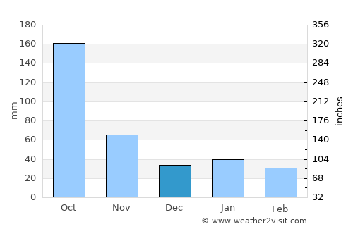 Nizao average rain in December
