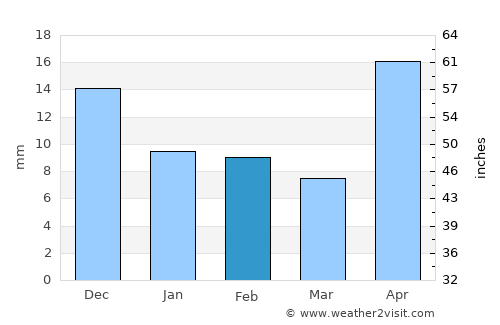 Nizhneudinsk average rain in February