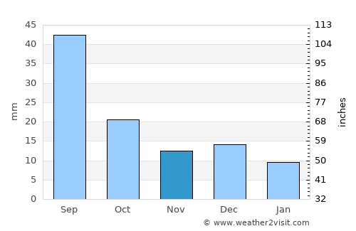 Nizhneudinsk average rain in November