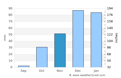 Nizip average rain in November