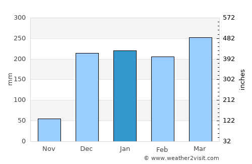 Njombe average rain in January