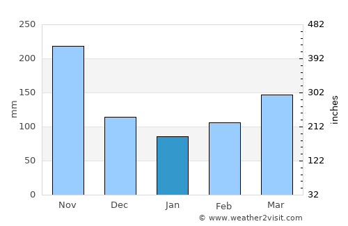Nocaima average rain in January