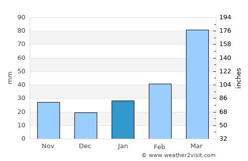 North Lakhimpur average rain in January