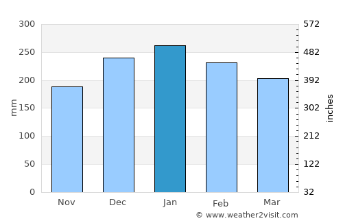 Nova Olímpia average rain in January