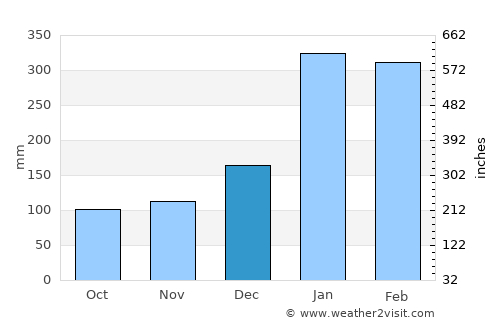 Nova Olinda do Norte average rain in December