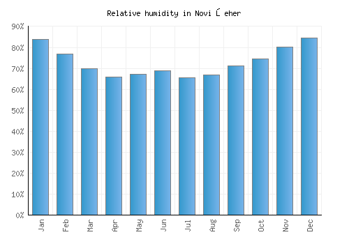 Novi Šeher relative humidity averages