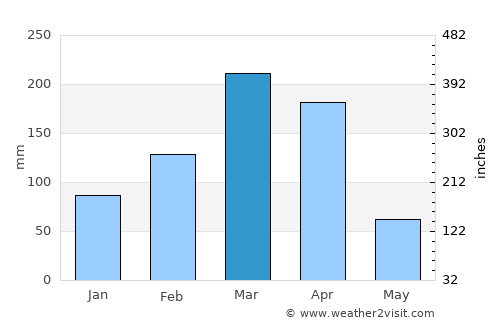 Novo Oriente average rain in March